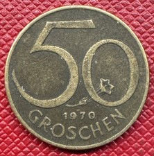 Austria 1970 Aluminum-Bronze 50 Groschen. KM# 2885