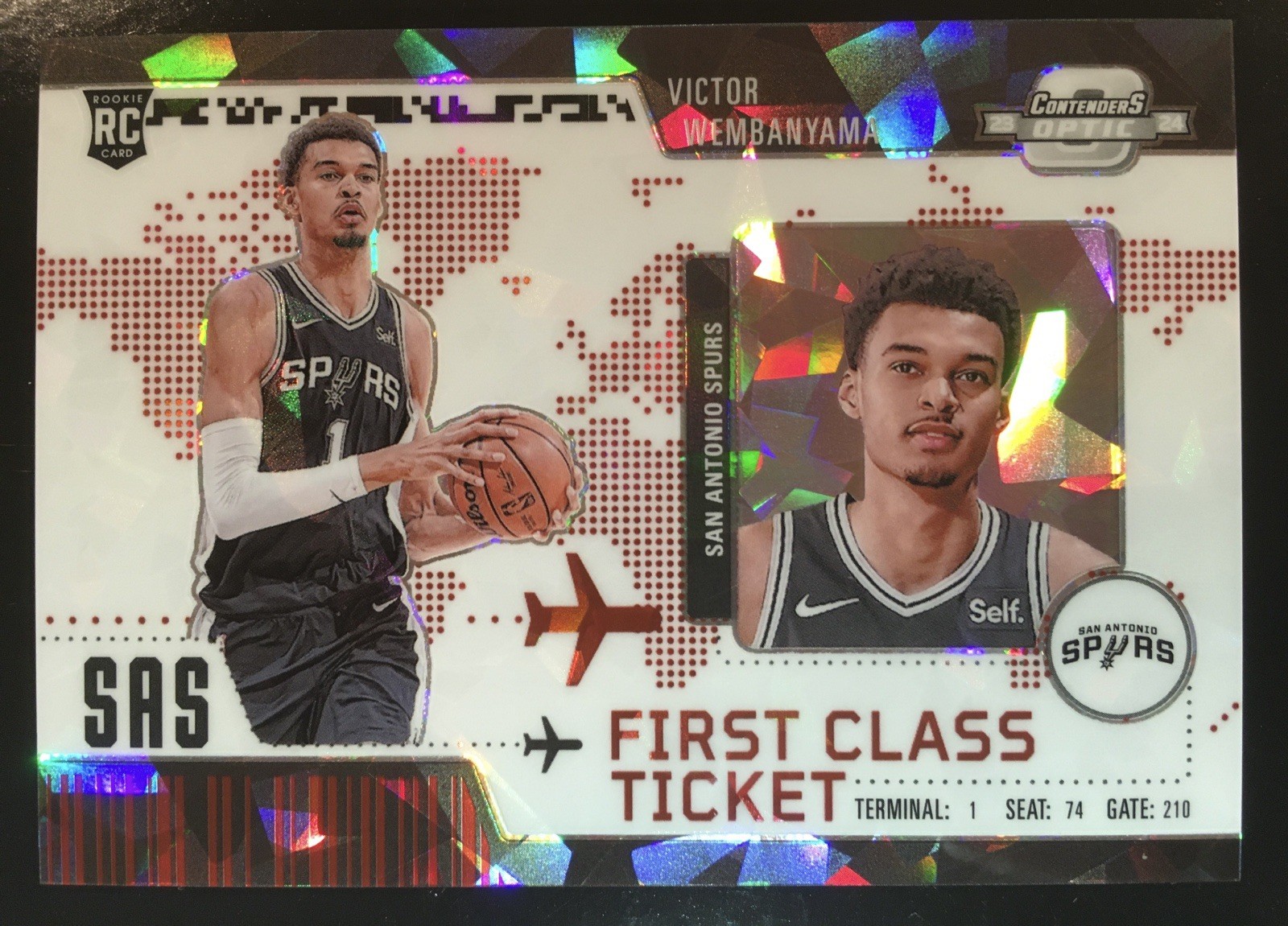 2023-24 Contenders Optic First Class Ticket Rookie Victor Wembanyama Red 005/175