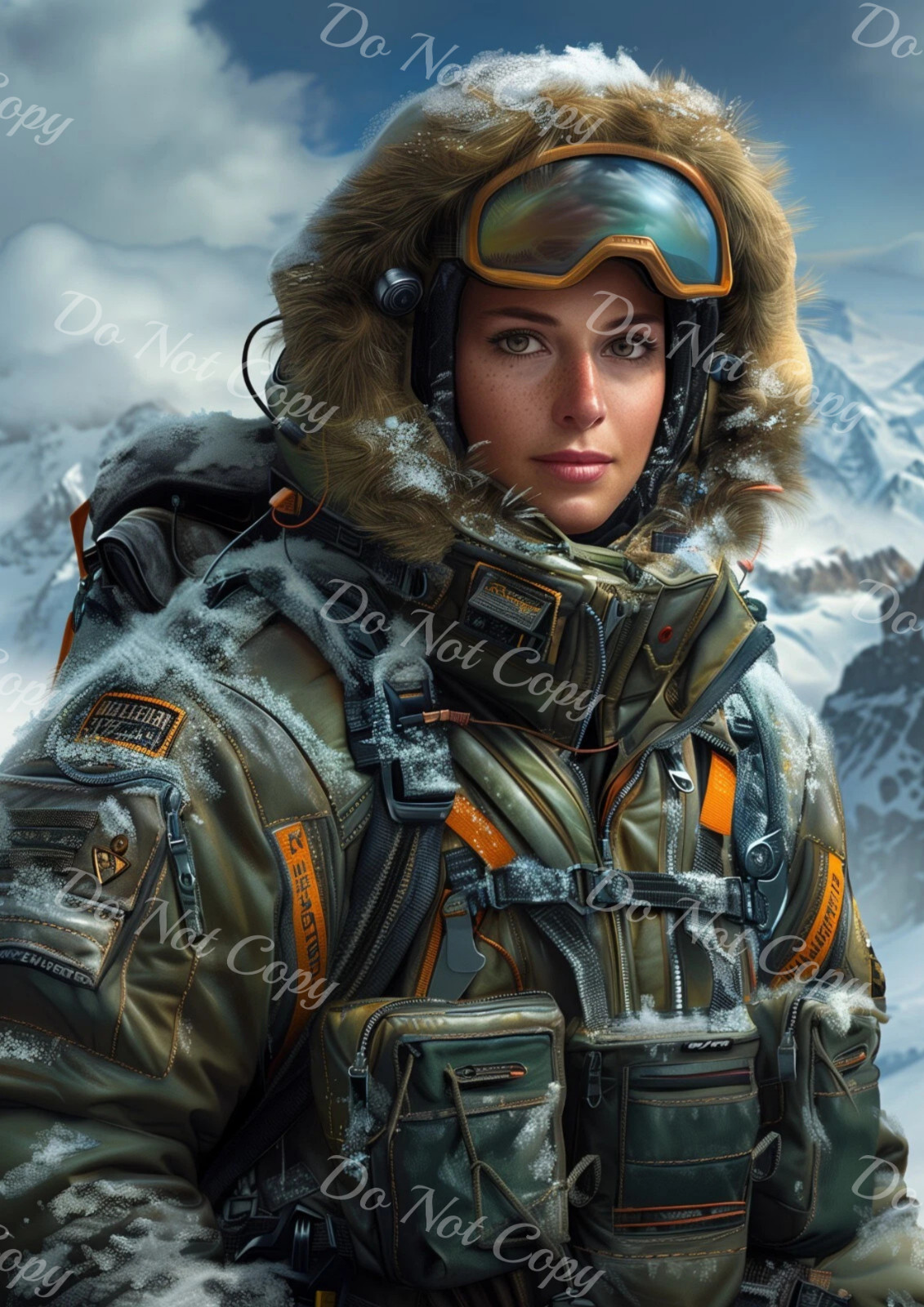 Retrato Exploradora Polar En Traje De Invierno – Foto A4 – Arte Digital – A0097