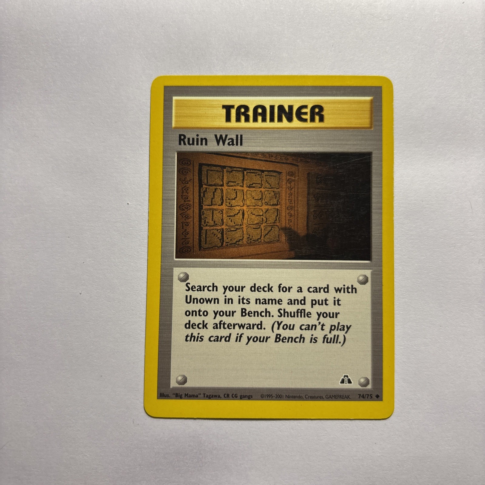 Pokemon TCG - Ruin Wall 74/75 Neo Discovery Regular Unlimited - LP