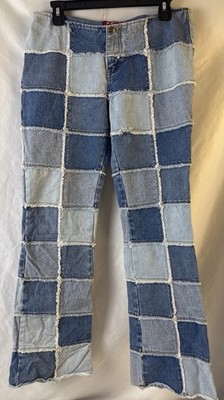 Vintage 90s Zana Di Y2K Patchwork Flare Hippie Jeans Size 9