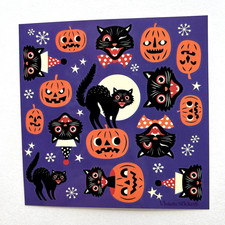 Violette Retro Halloween Cat Stickers Junk Journals Collage Scrapbooking