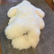Vintage Pound Puppy Stuffed Animal White Long Hair 10