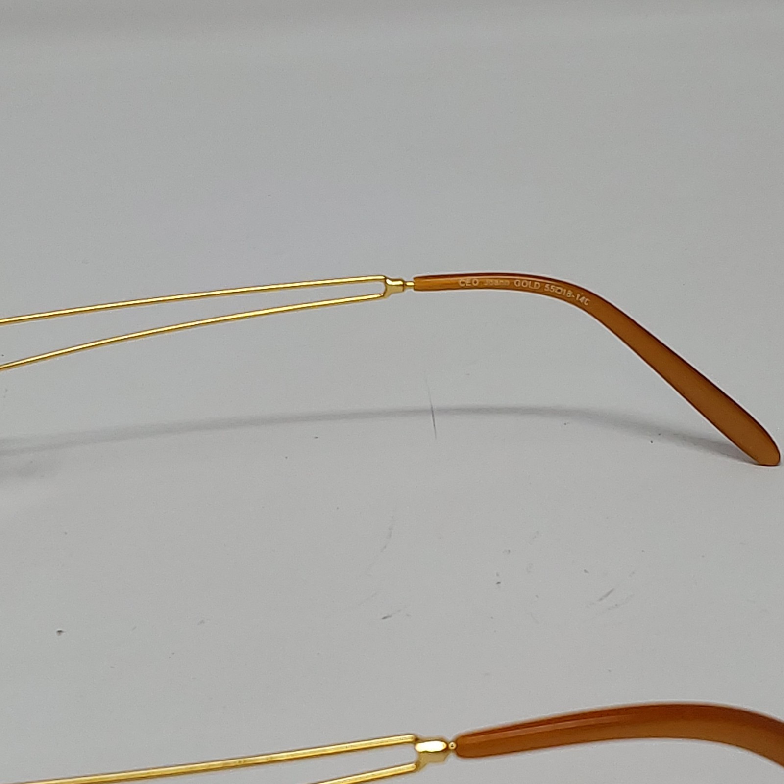​CEO Joann 24k Gold Plated Rimless Eyeglasses Frames M-Japan 55-18-140 image 10