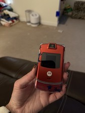 Motorola RAZR V3m - Fire Red and Silver  Sprint  Flip Phone - Very Rare Color