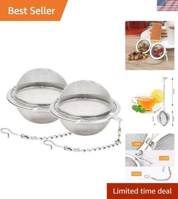 2pcs Stainless Steel Mesh Tea Ball 2.1 Inch Tea Strainers Teas Infuser Strain...
