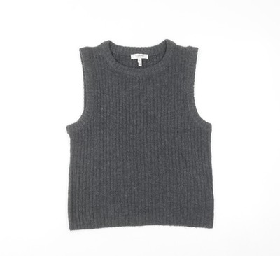 b.young ärmellose Weste Unisex grau Strick Wollmischung M
