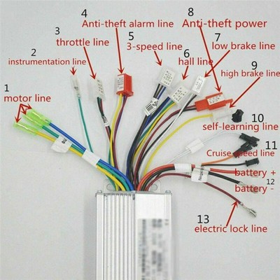 350W 36V/48V E-Bike Steuergerät E-Scooter Fahrrad Motor Brushless Controller
