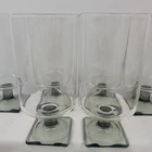 Vtg 60s Federal Glass Nordic Midnight Smoke Water Glasses MCM - Set Of 6