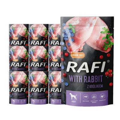 Nassfutter für Hunde Rafi mit Kaninchen   Beutel 10X500 g nue Dolina Noteci