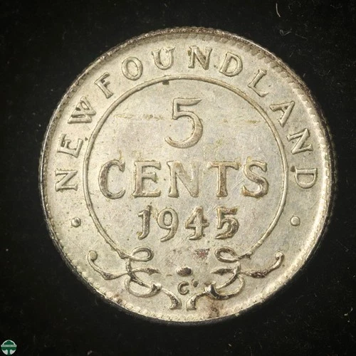 New Foundland 1945 King George VI 5 Cents Silver - Extra Fine Details