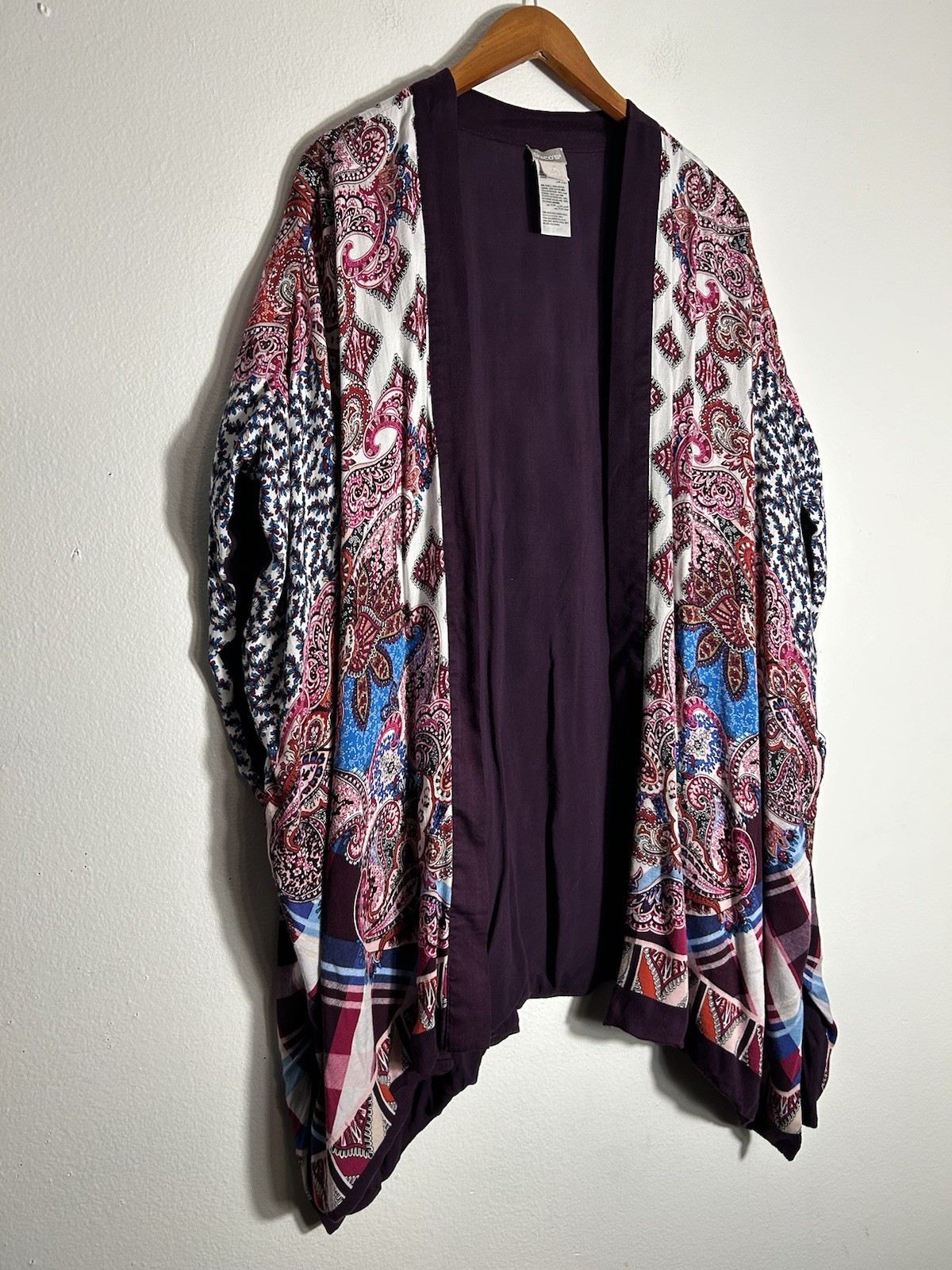 CHICO'S Multicolor Patchwork Print Open Front Car… - image 4