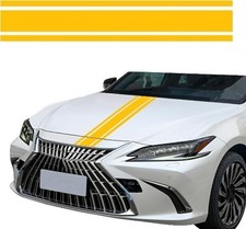 Hood Decal Sticker, Racing Stripes, Body Stripe Vinyl Modified D Color: Yellow