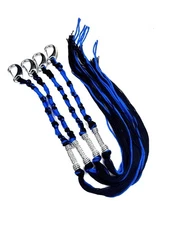 Black Torah Tzitzits With Clips, Beads That Look Like Torah Scrolls