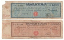 LOTTO X2  5000 10000 LIRE TITOLO PROVVISORIO MEDUSA  1948 -1949