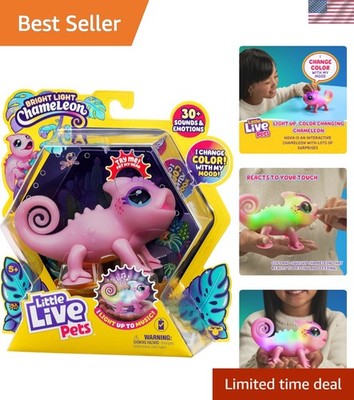 Nova The Li'l Chameleon Toy, Interactive Light Up Toy Pet with 30+