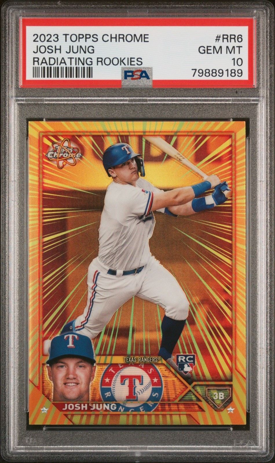 2023 Topps Chrome Josh Jung Radiating Rookies RC PSA 10 #RR6 RANGERS