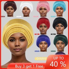 Nigeria Wedding Cap for Women African Auto Gele Headtie Multilayer Head Wrap Hat