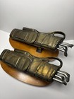 Unique Metal & Wood Pair Of Vintage Golf Bags And Clubs Bookends — photo 4