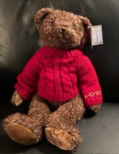 FAO Schwarz Brown Teddy Bear Red Sweater Plush Stuffed Animal Soft Toy 15  