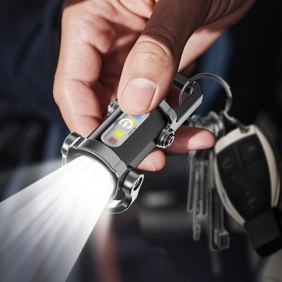 1200mah Rechargeable Mini Keychain COB Torch Flashlight Waterproof U2025 B5W5