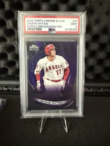 2022 Topps Chrome Black - Shohei Ohtani- Purple Parallel /150 - PSA 9