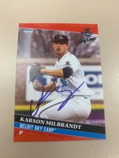2025 Beloit Sky Carp Team Set Card #9 Karson Milbrandt Signed Auto Autograph