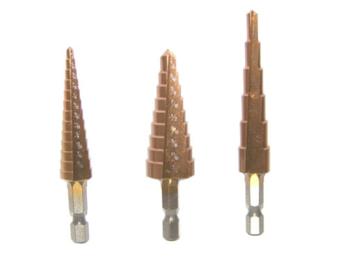 3 pc Step Drill Bit Set Titanium HSS M2 28 Sizes Industrial Reamer Drilling Tool - Picture 1 of 1
