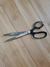 vintage Clauss no 3780 RP USA  black and Chrome color Scissors 10 inches long