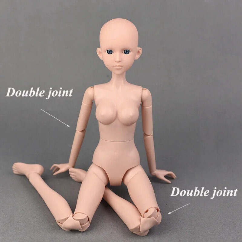 1/4 BJD 45cm Doll Body with Double Knee Elbow Joint / for Cosplay