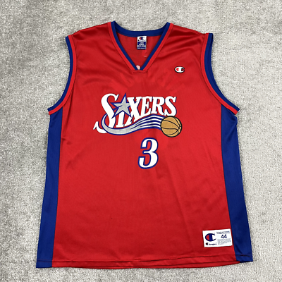Vintage ALLEN IVERSON 76ers Jersey Mens Size 44 Large Red Champion