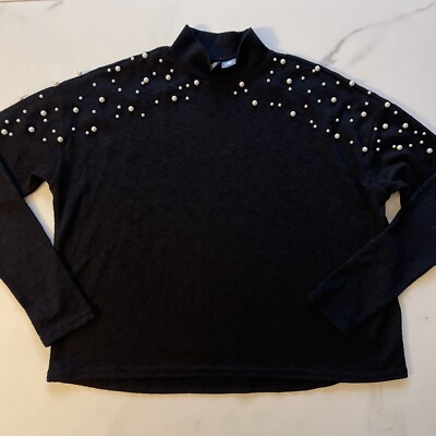 HM Damen Pullover mit Perlen Gr. S
