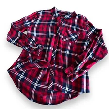Rails Hunter Button Up Plaid Flannel Shirt S/M Cherry Red Navy White Button Up 
