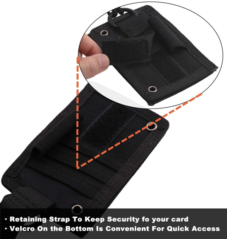 Tactical ID Card Holder Hook,Credit Card Organizer Neck Lanyard Key