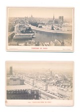 Panarama of Paris 1800s, Set of 2 Cabinet Cards
