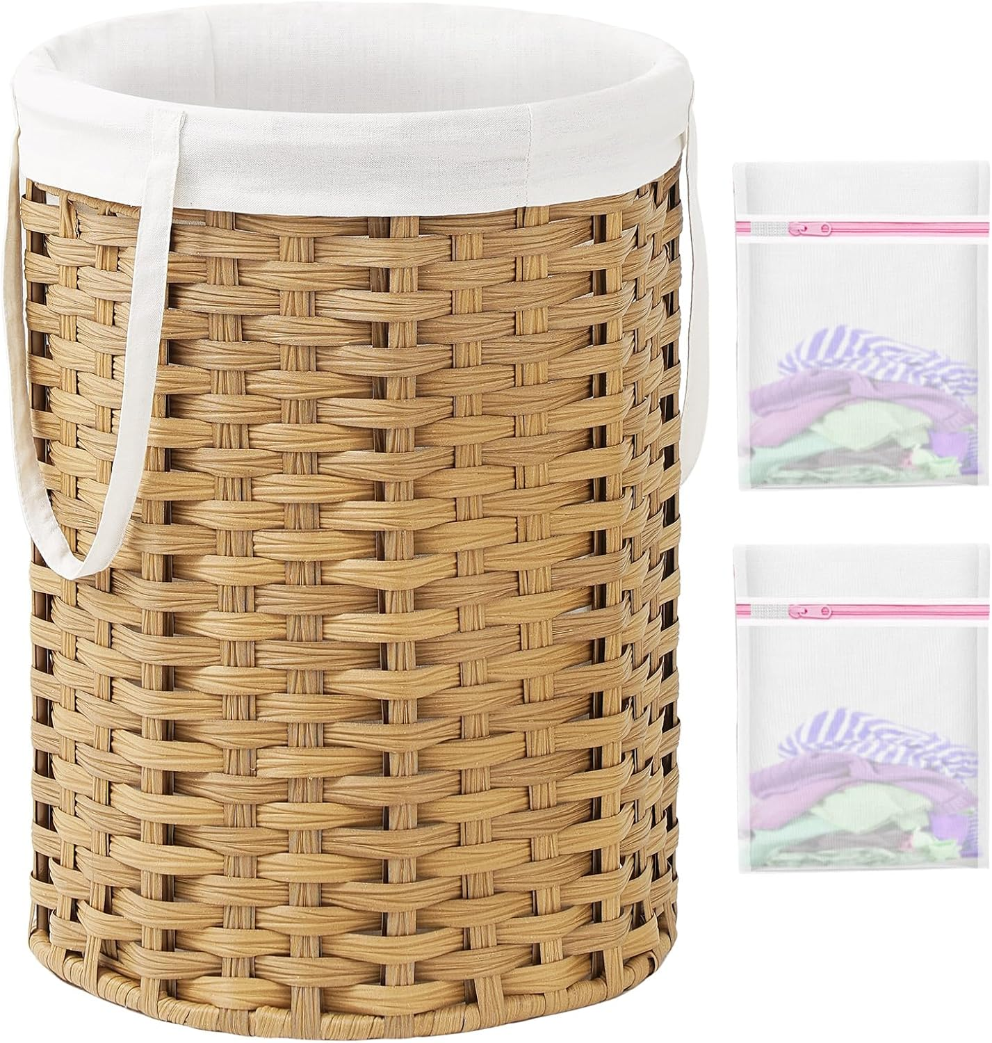 Laundry Hamper Laundry Basket round 19.0 Gal (72 L) Handwoven Rattan Laundry Bas-image