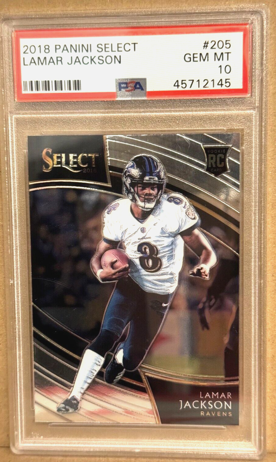2018 Panini Select Lamar Jackson Field Level Rookie PSA 10