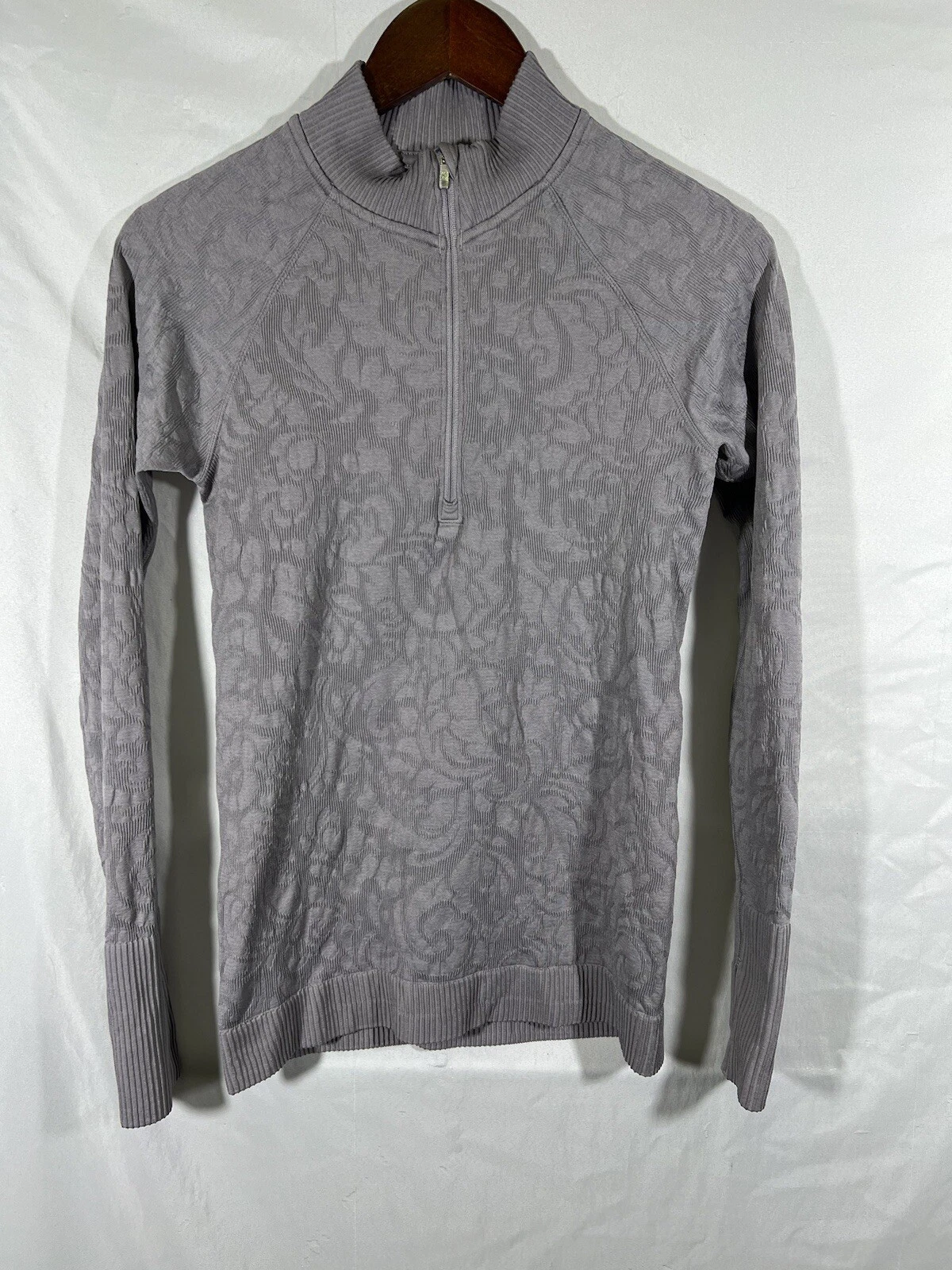 Lululemon Restless 1/2 Zip Pullover Lavender Grey Long Sleeve Size 8