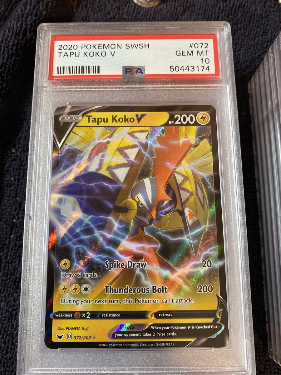 Pokemon Sun And Moon Tapu Koko V 72 Full Art PSA 10