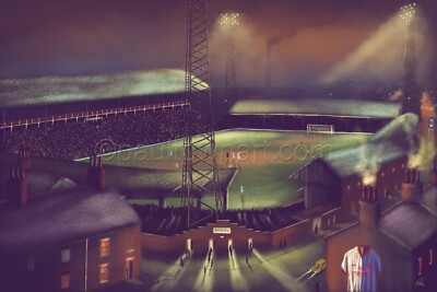Ewood Park Blackburn Rovers 1980er - 20'' x 30'' Box Leinwanddruck