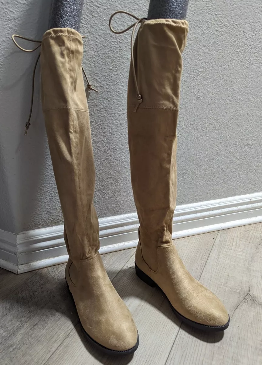 SO English Muffin Tan Women s Thigh High Boots Size 7.5 New eBay