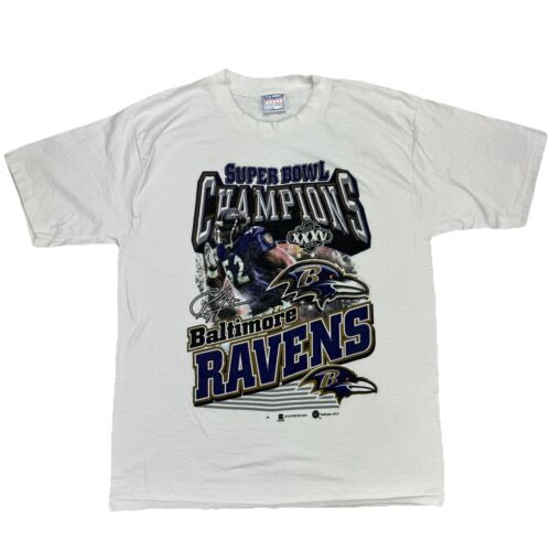 2001 Baltimore Ravens Super Bowl (Ray Lewis) Large Single Stitch Vintage