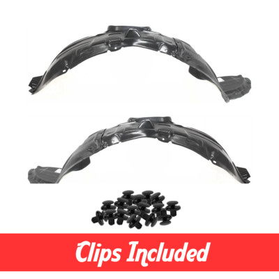 Front Driver & Passenger Side Fender Liner Set w/ Clips For 2004-2009 Mazda 3