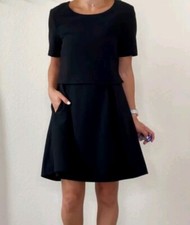 Madewell J. Crew Black Combo Retro Overlay Crop Top Dress Size 0