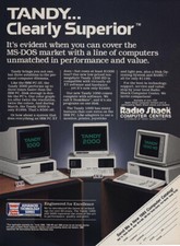 1985 Tandy 2000: Clearly Superior MSDOS Market Vintage Print Ad