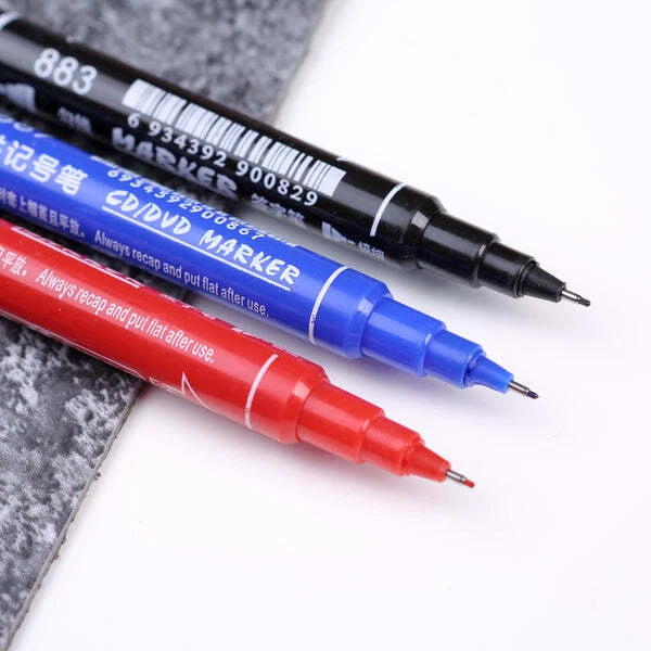 10x Fineliners Felt Tip Pens Dual Nibs Permanent Marker Pens Black Blue Red Ink - image 2 of 4