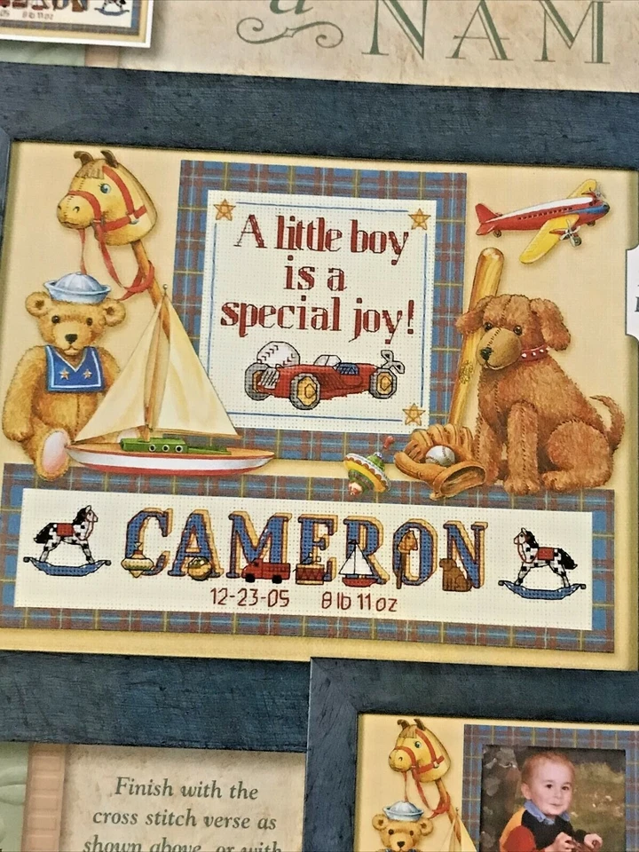 Patrón de punto de cruz contado alfabeto y verso Tommy's Toys # 6985 marco un nombre Foto 3 de 4