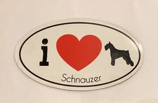 I Love Schnauzr Dog Heart Rubber Big Size Fridge Magnet O2