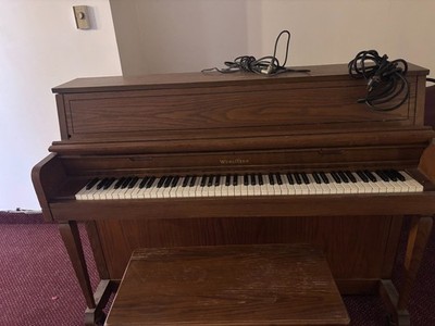 Wurlitzer Piano Vintage Upright Piano with matching Bench