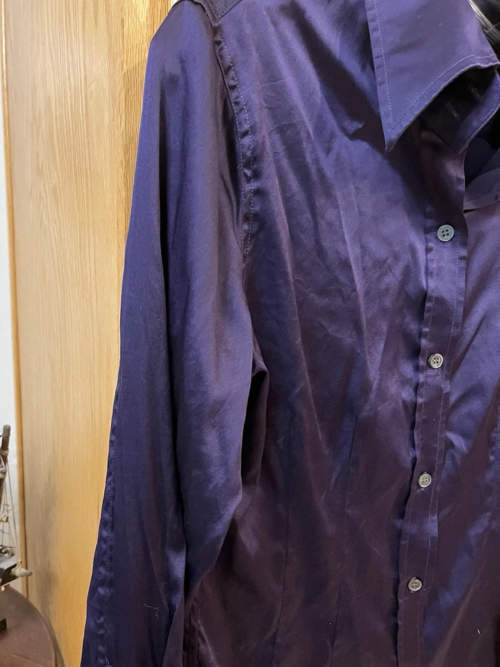 Blusa ajustada de seda vintage The Limited talla mediana rica púrpura-impresionante Foto 4 de 4